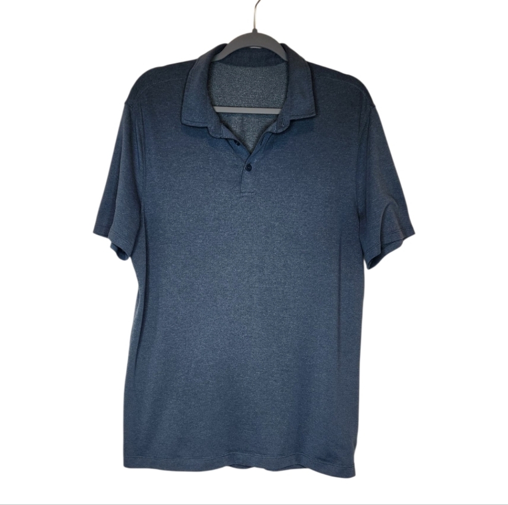 Lululemon Evolution Short Sleeve Polo Shirt Heathered Blue